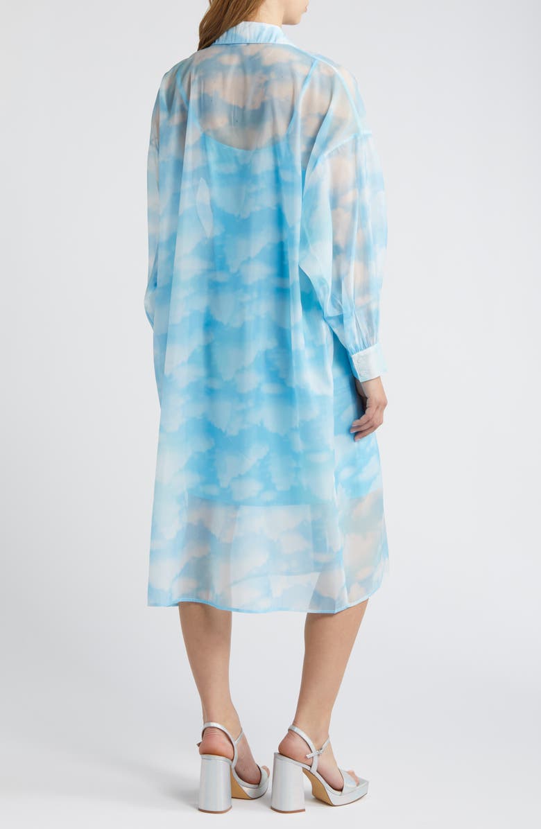 Dressed in Lala Cloud Sheer Long Sleeve Shirtdress, Alternate, color, Cloud