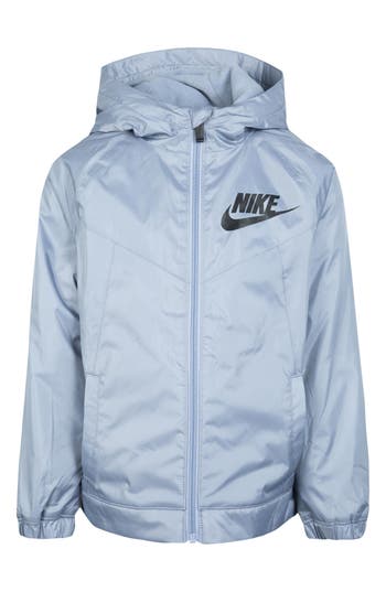 Nike Kids' Camo Print Fleece Lined Windbreaker In Glacier Grey Frost