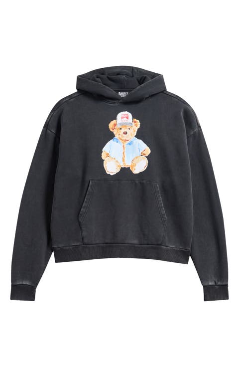 Watercolor Teddy Bear Graphic Hoodie