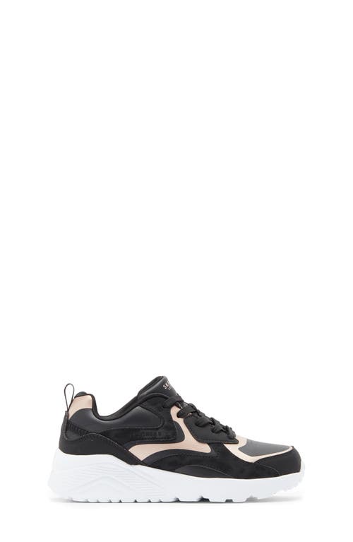 Skechers Kids' Uno Lite Sneaker In Black/rose Gold