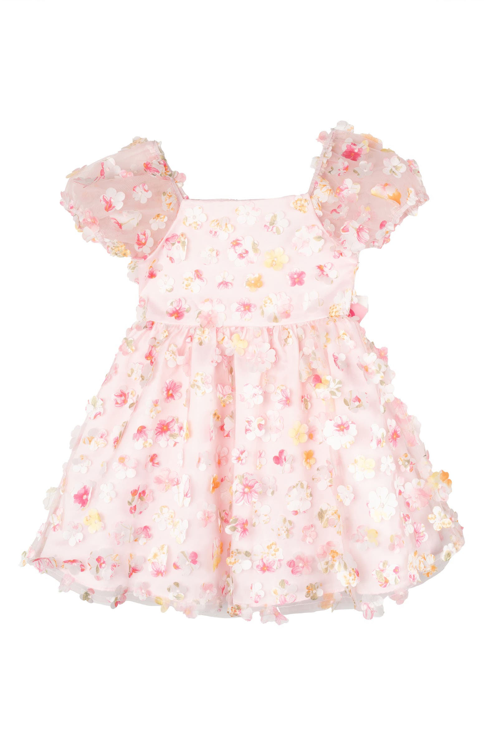 Rare Editions Kids' 3D Flower Mesh Dress | Nordstromrack