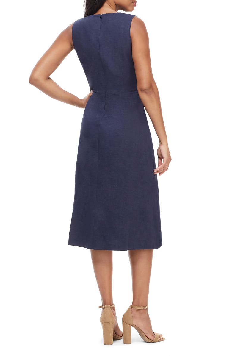 Maggy London Rochelle Linen Blend Midi Dress, Alternate, color, 