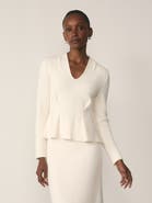 The Fold Roveta Cotton Blend Boucle Top