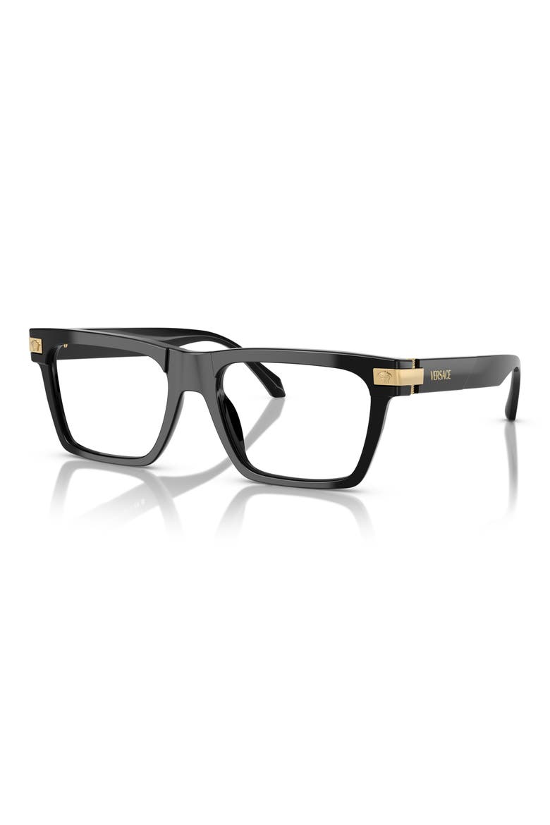 55mm Rectangle Optical Glasses, Alternate, color, BLACK