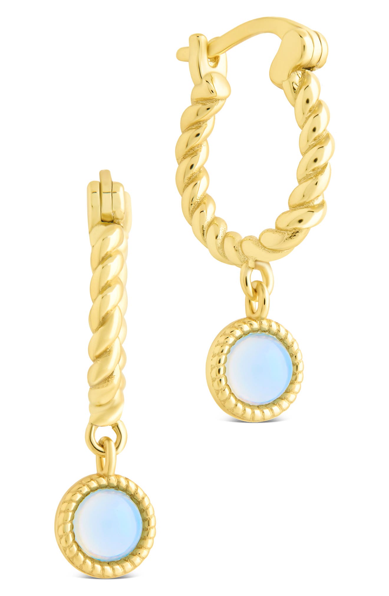 Sterling Forever Susannah Drop Huggie Hoop Earrings