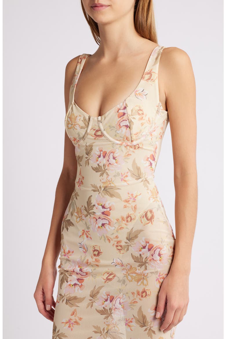 Robina Floral Bustier Bodice Gown, Alternate, color, SUN BLEACHED