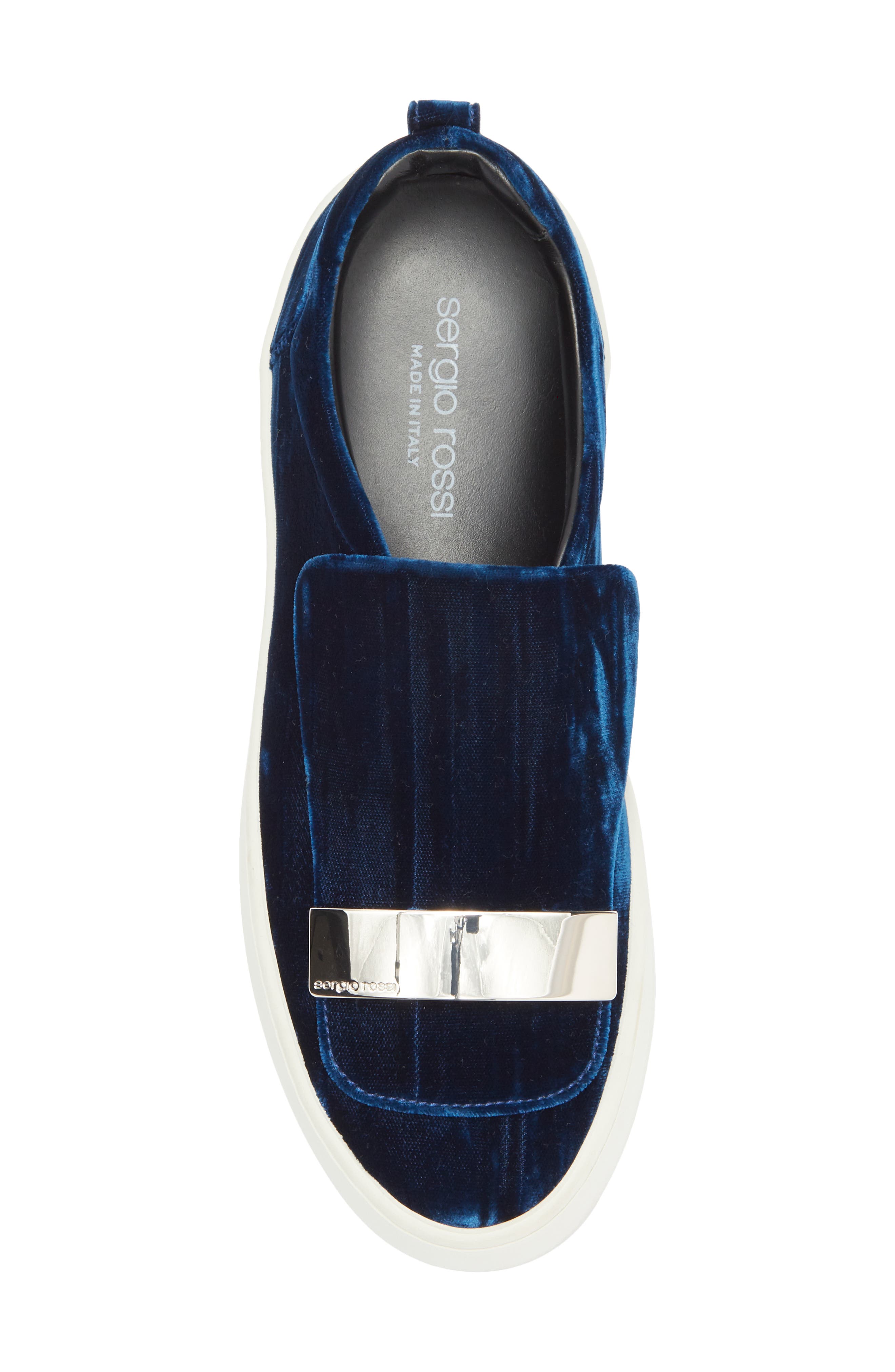 Sergio Rossi Velvet Slip-On Sneaker, Alternate, color, 