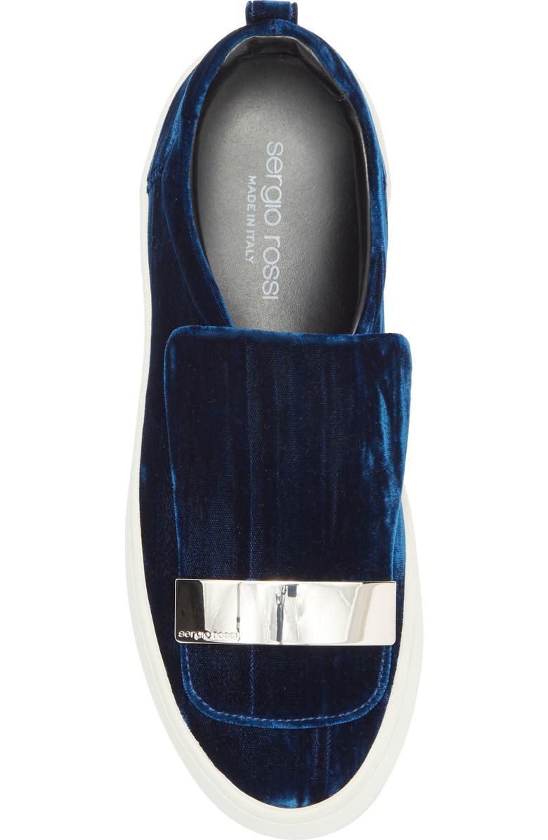 Sergio Rossi Velvet Slip-On Sneaker, Alternate, color,
