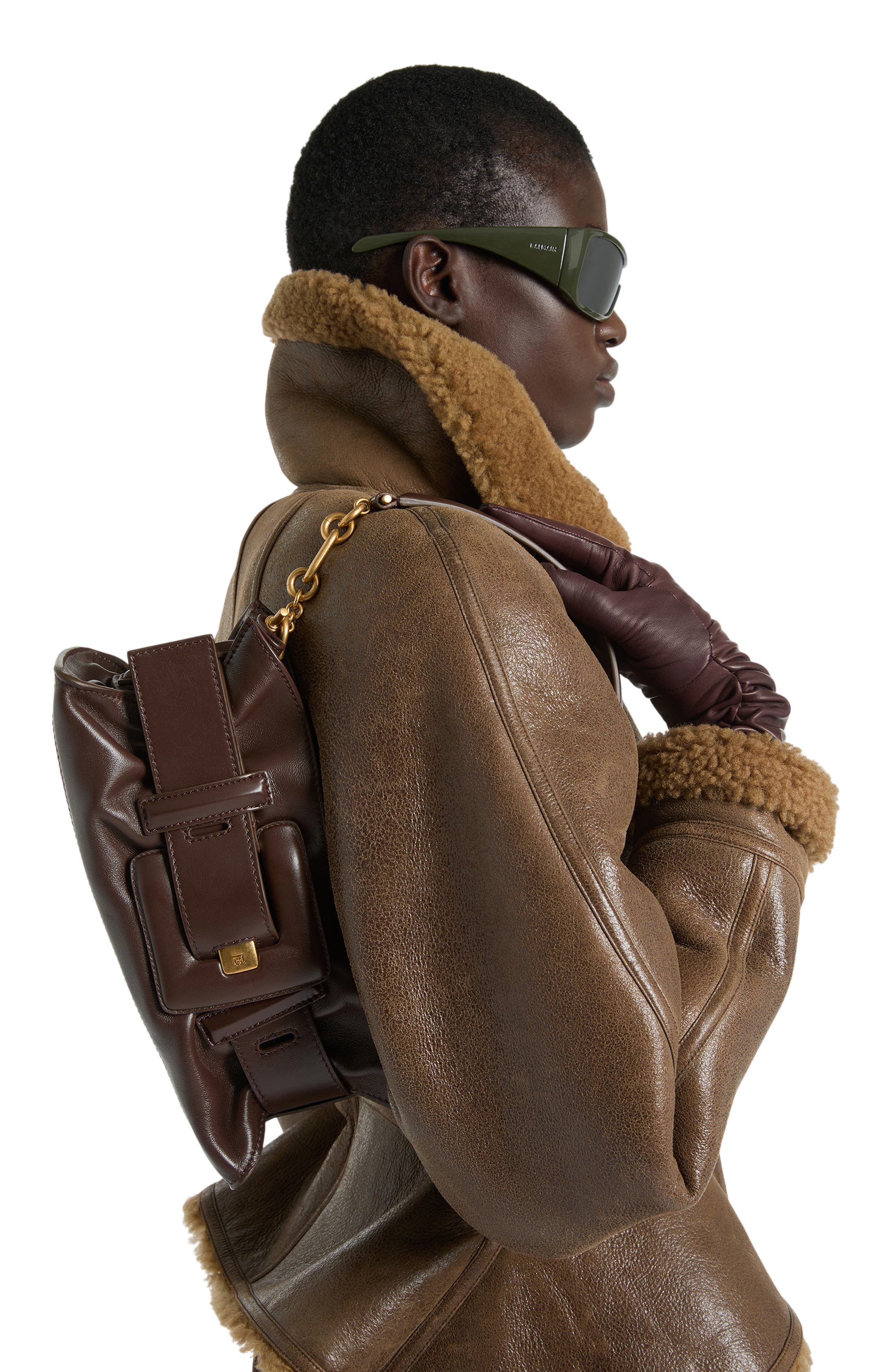 Anthem Mini Bag in Smooth Leather, Alternate, color, dark brown