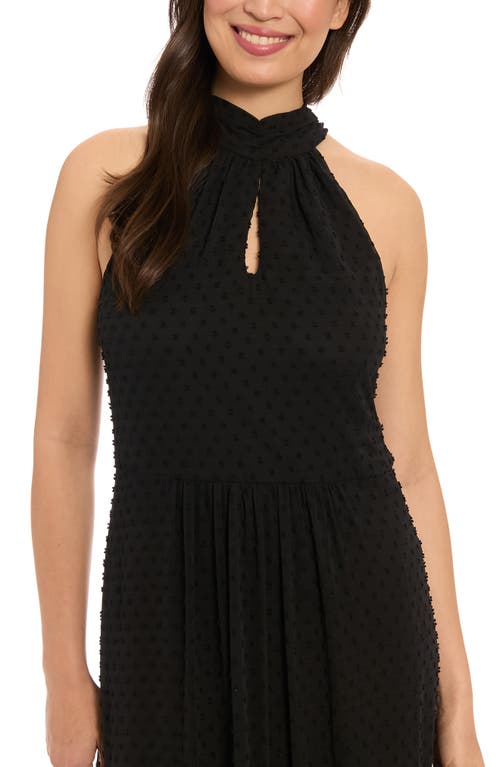 London Times Mock Neck Keyhole Sleeveless Maxi Dress In Black