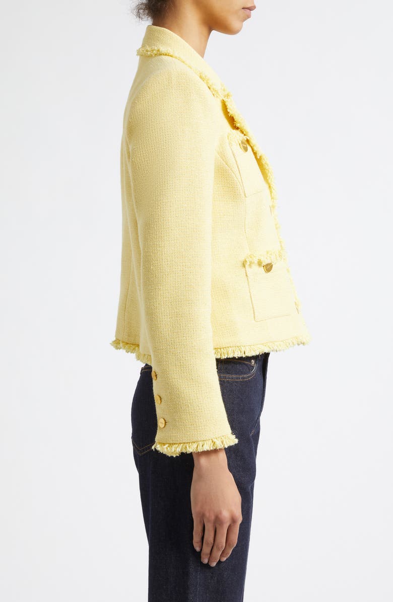 L'AGENCE Sylvia Metallic Blazer, Alternate, color, Pale Yellow/ Light Gold