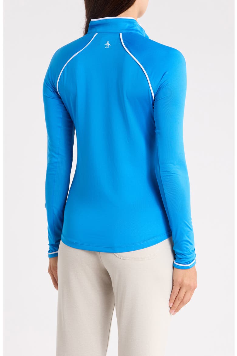 Solid Sun Protection Quarter Zip Performance Shirt, Alternate, color, FRENCH BLUE