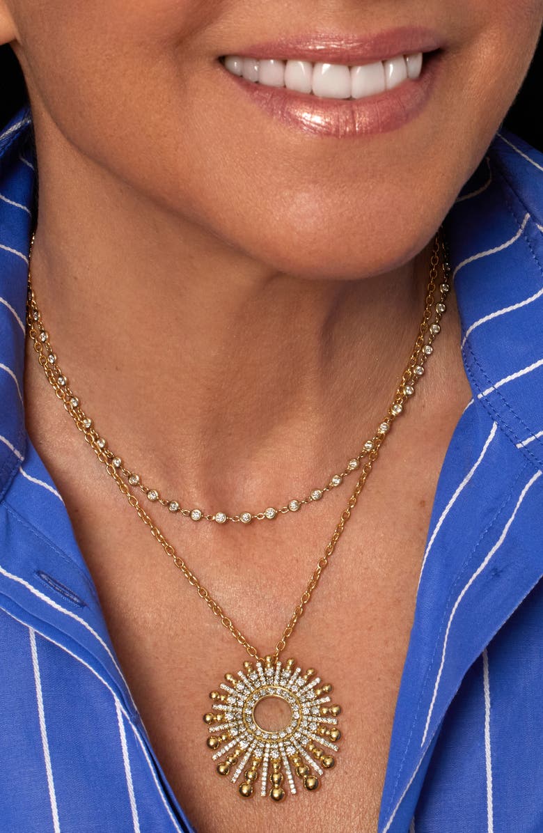 Mindi Mond Icon Gold Bead & Diamond Spoke Pendant Necklace, Alternate, color, 