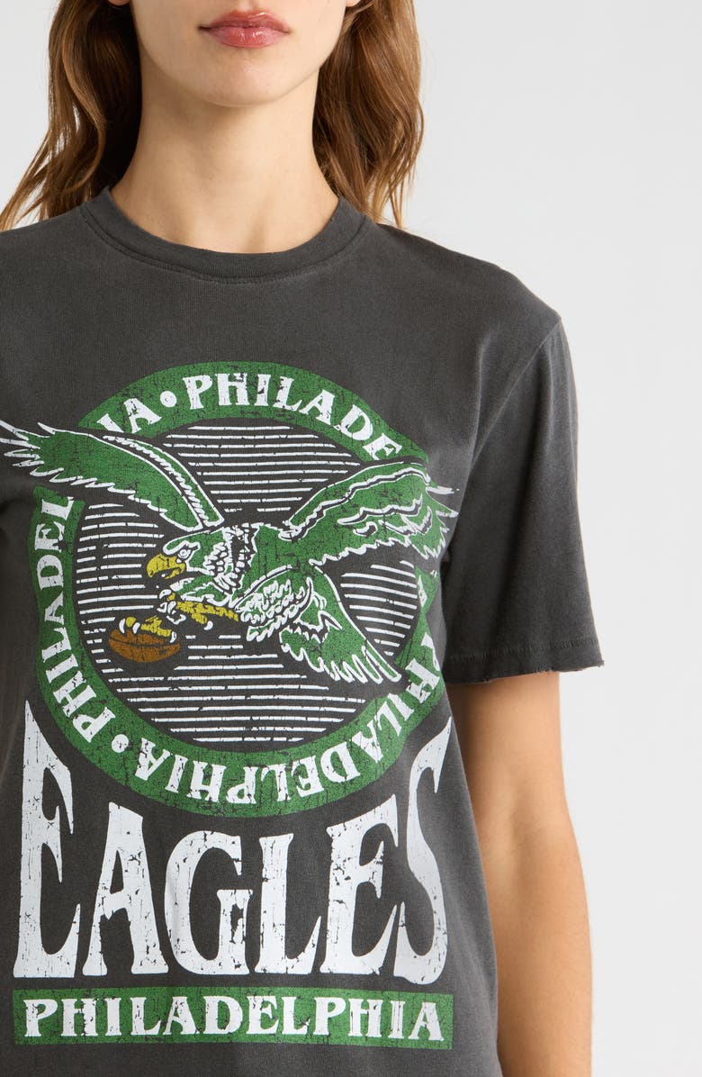 Junk Food Eagles Crest Cotton Graphic T-Shirt, Alternate, color, True Black