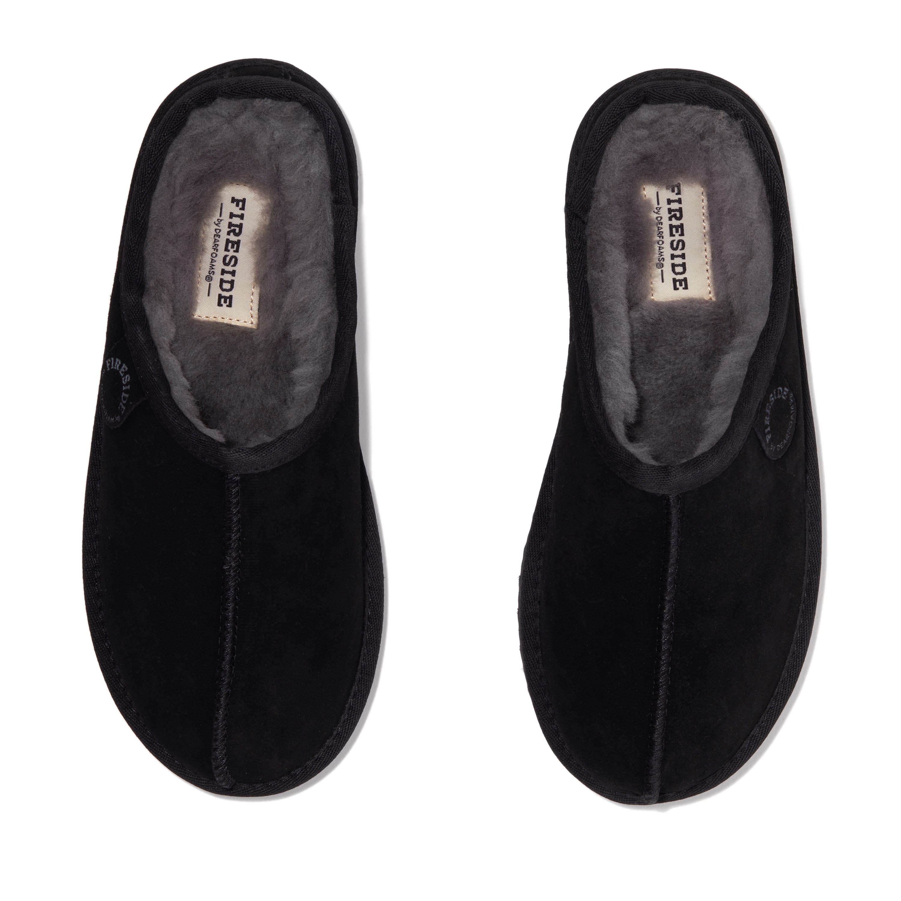 DEARFOAMS Fireside Greta Genuine Shearling Clog Slipper, Alternate, color, Black