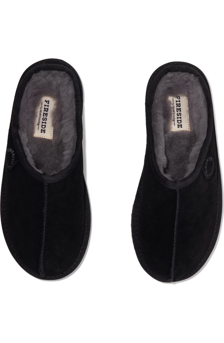 DEARFOAMS Fireside Greta Genuine Shearling Clog Slipper, Alternate, color, Black