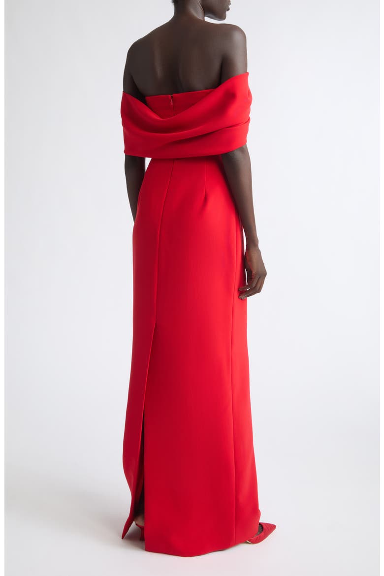 Sofia Off the Shoulder Column Gown, Alternate, color, CHILI RED