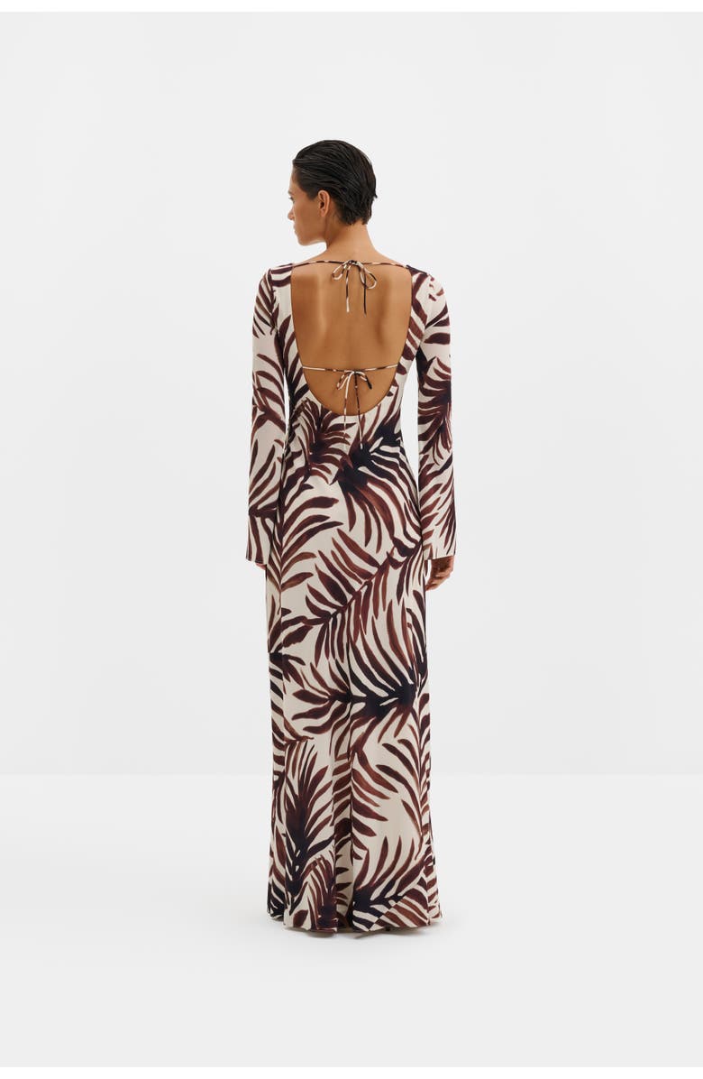 Malina Jennelie Open Back Chiffon Maxi Dress, Alternate, color, Burnt Leaf