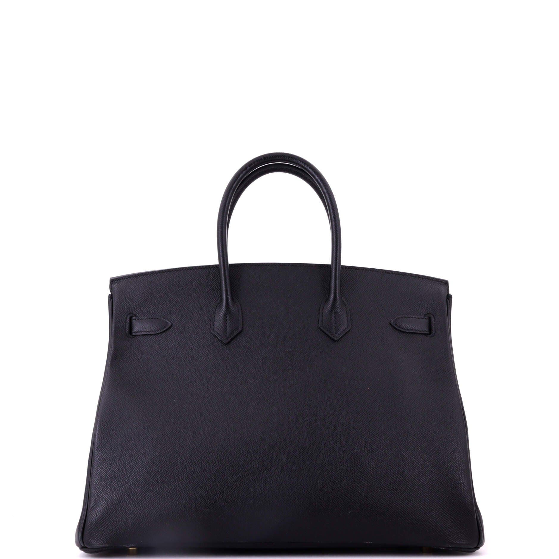 Pre-Owned Hermes Birkin Handbag Black Epsom with Gold Hardware 35, Alternate, color, Noir
