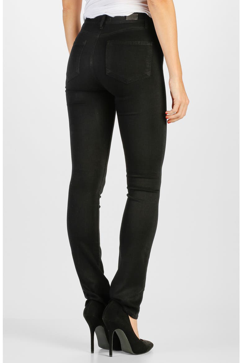 Transcend - Hoxton High Waist Straight Leg Jeans, Alternate, color, BLACK SHADOW