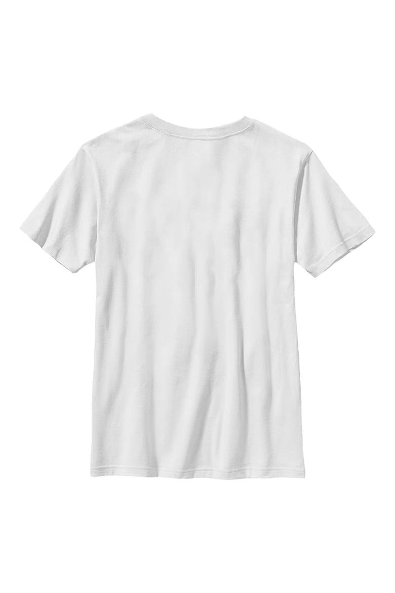 Boy's Star Wars The Mandalorian and Grogu Bounty Hunter and The Child Portrait  Graphic T-Shirt, Alternate, color, White