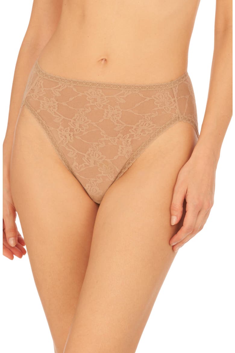Bliss Allure Lace One Size French Cut Brief 2-Pack, Alternate, color, Cafe
