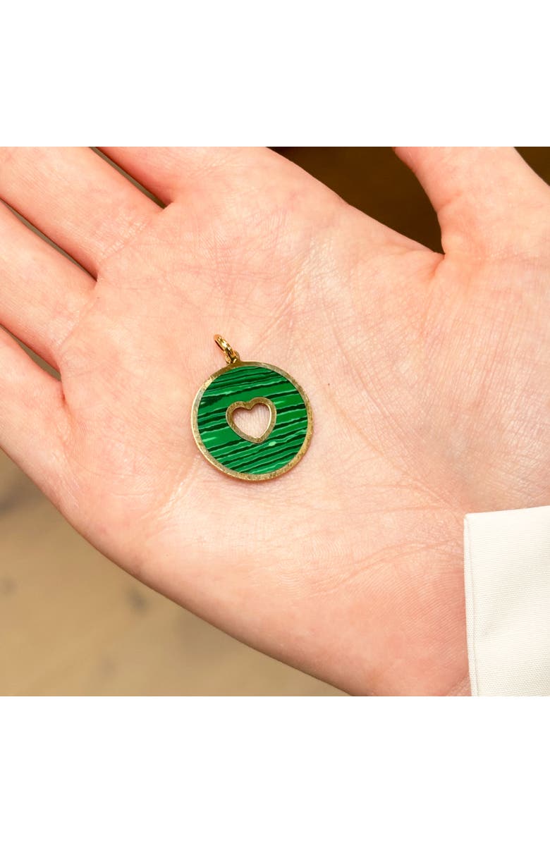 The Lovery Fine Jewelry Malachite Donut Heart Charm, Alternate, color, Malachite
