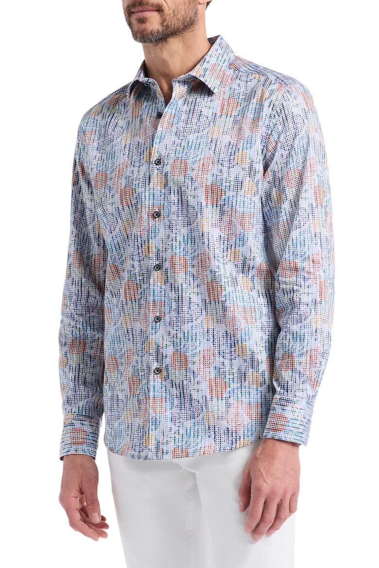 Dafen Floral Button-Up Shirt, Alternate, color, MULTI