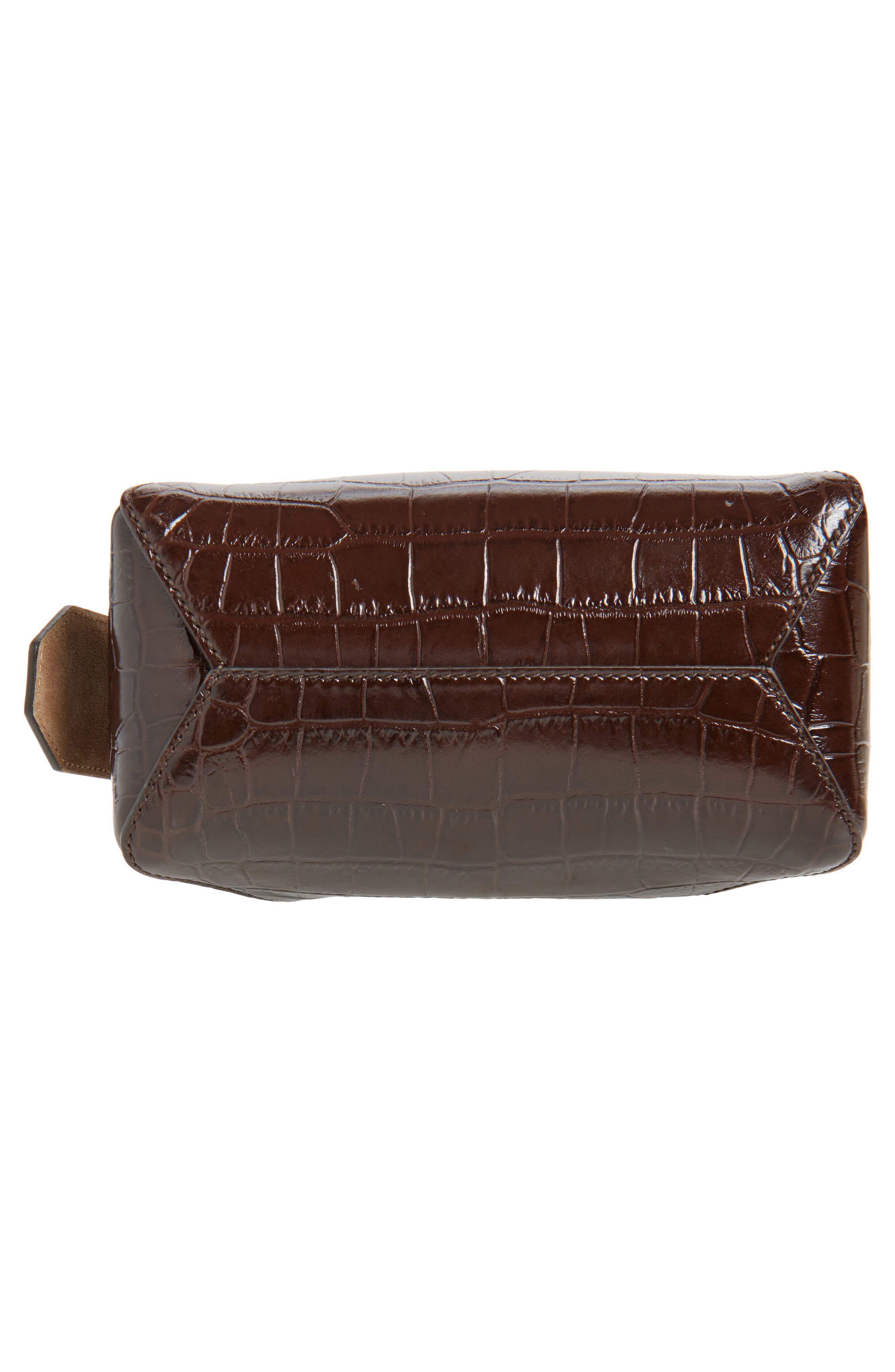 Jimmy Choo Small Diamond Croc Embossed Leather Hobo Bag, Alternate, color, Chocolate/ Gold