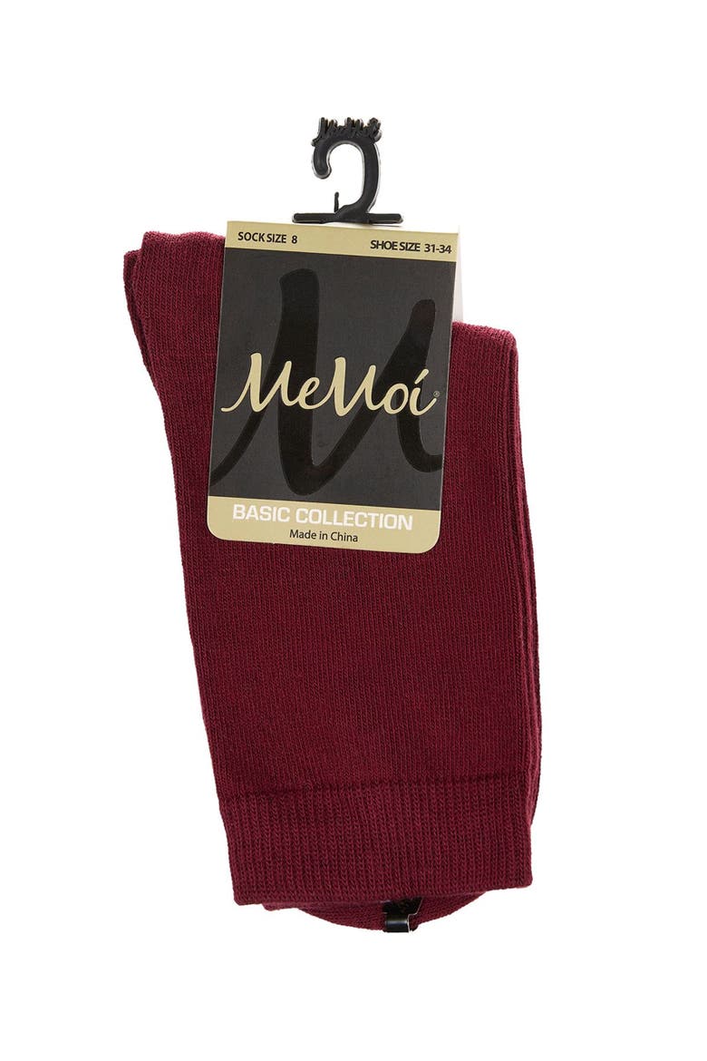 Kids' Basic Cotton Blend Crew Socks, Alternate, color, Burgundy