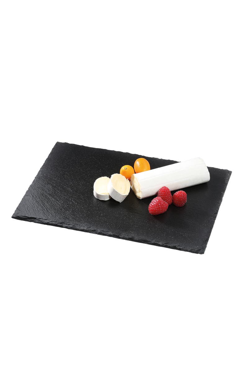 CILIO Slate Serving Board for Cheese and Appetizers, Rectangular, 11.8-Inch  x 7.9-Inch, Main, color, Black