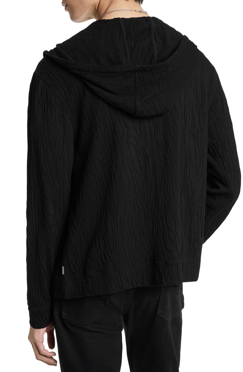 John Varvatos Ihsan Full Zip Hoodie, Alternate, color, Black