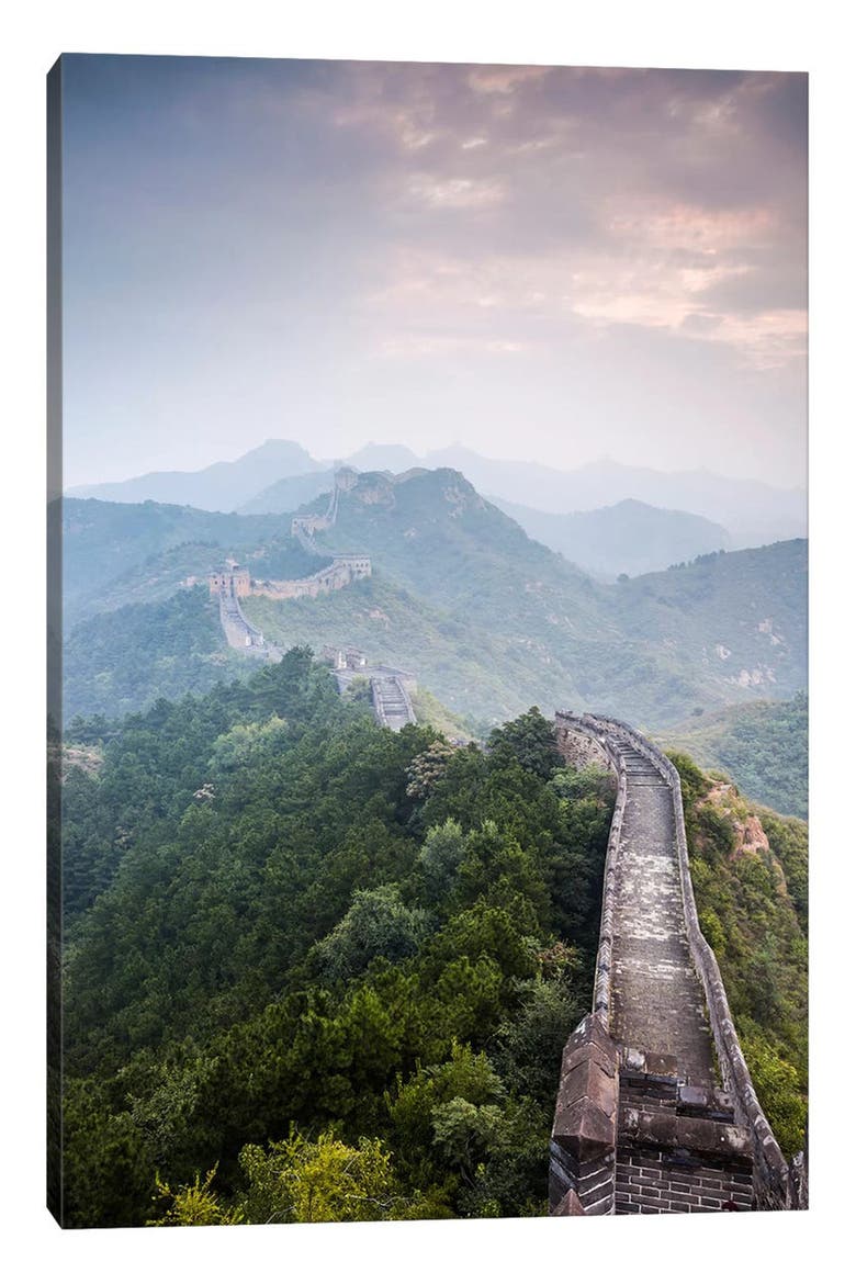 The Great Wall Of China by Matteo Colombo Canvas Wall Art, Main, color, GREEN FOREST WALL