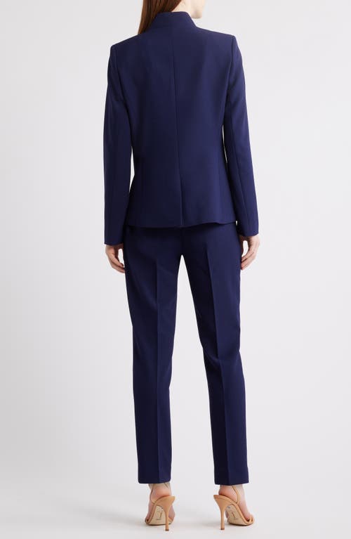 Tahari Asl Notch Neck One-button Jacket In Midnight Navy