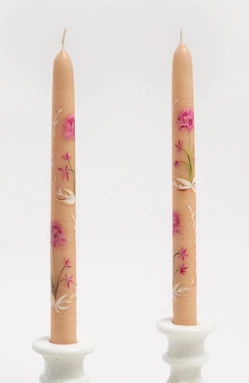 Bond & Grace Set Of 2 Hand-painted Tapers In Multi