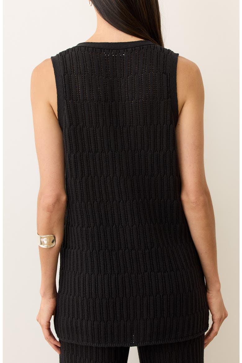 Ray Open Stitch Sweater Vest, Alternate, color, BLACK