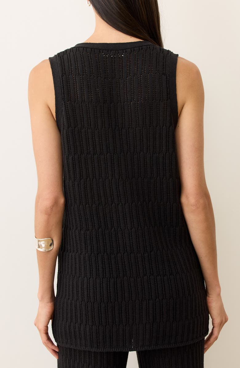 Marine Layer Ray Open Stitch Sweater Vest, Alternate, color, Black
