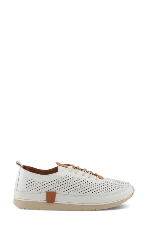 Spring Step Breen Perforated Sneaker In White