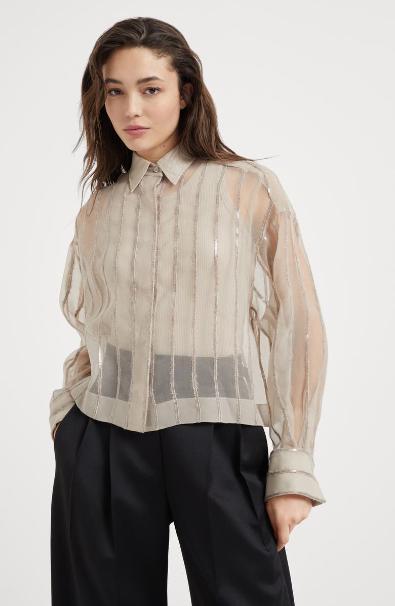 Brunello Cucinelli Crispy silk shirt, Alternate, color, 