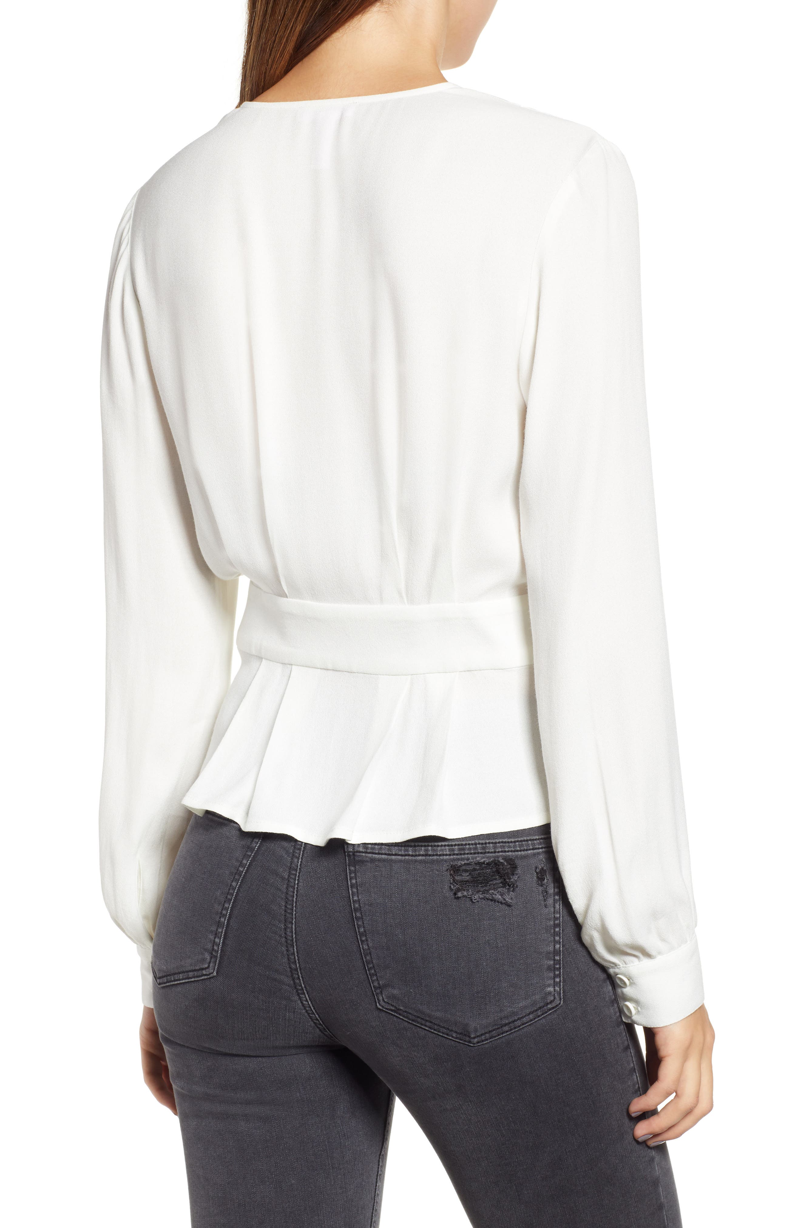 Leith Button Detail Wrap Top (Women) | Nordstromrack