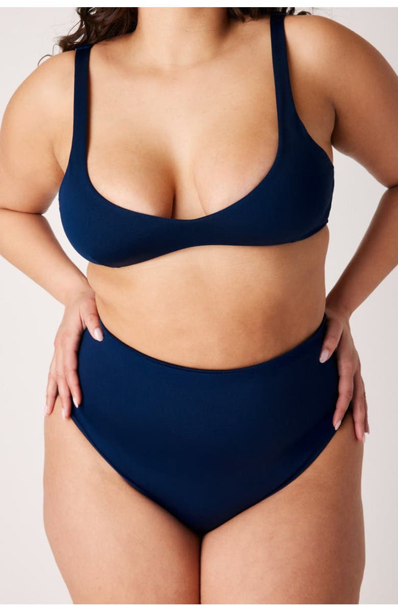LONDRE BODYWEAR The Plunge Scoop Top, Alternate, color, Soft Navy