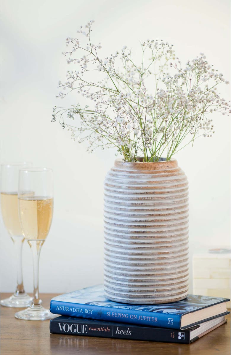 Mela Artisans Etchra Vase - Rustic Grey, Alternate, color, Grey