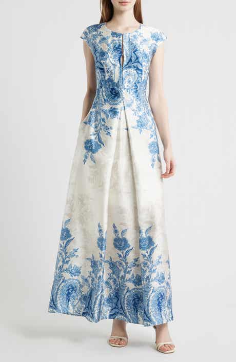 Paisley Floral Satin Maxi Dress