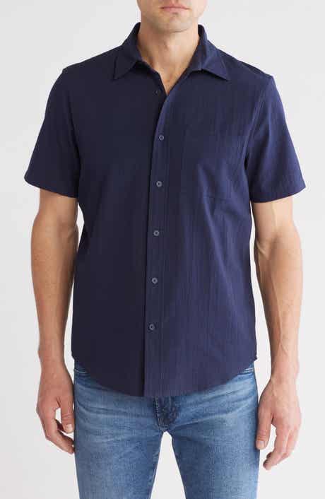 14th & Union Seersucker Short Sleeve Cotton Button-Up Shirt