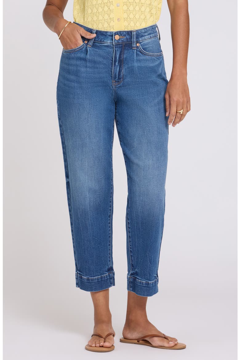 Pleated High Waist Ankle Balloon Jeans, Main, color, WILD RIVER