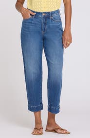 NYDJ Pleated High Waist Ankle Balloon Jeans