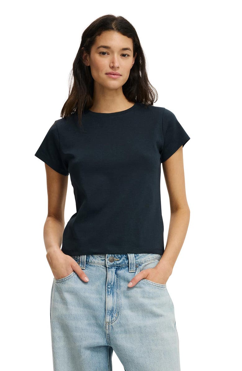 Cotton On Women's 90S Baby Tee, Main, color, Ink Navy