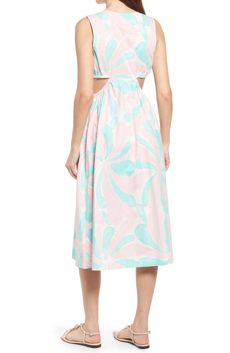 Rails Rizo Cutout Organic Cotton Blend Midi Dress, Alternate, color, 