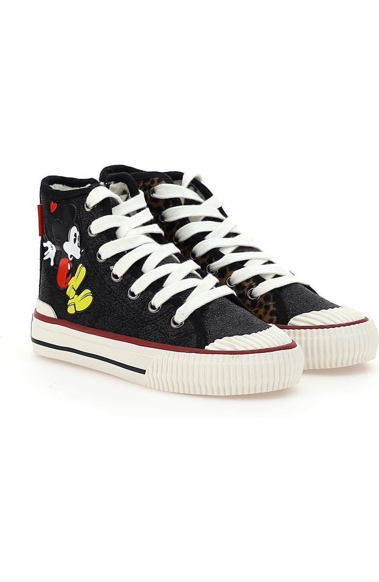 Master of Arts Mickey Leopard High Top Sneakers, Main, color, Black