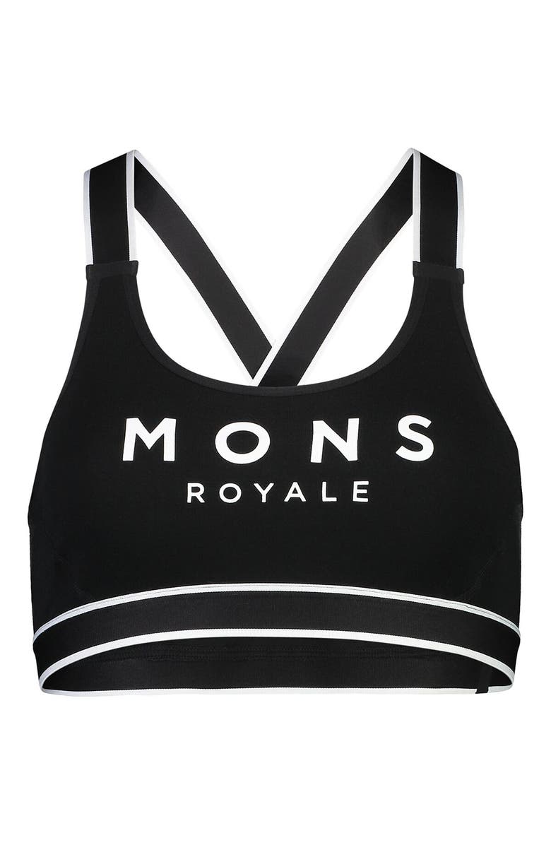 Mons Royale Stella X-Back Sports Bra - Women's, Alternate, color, Black2